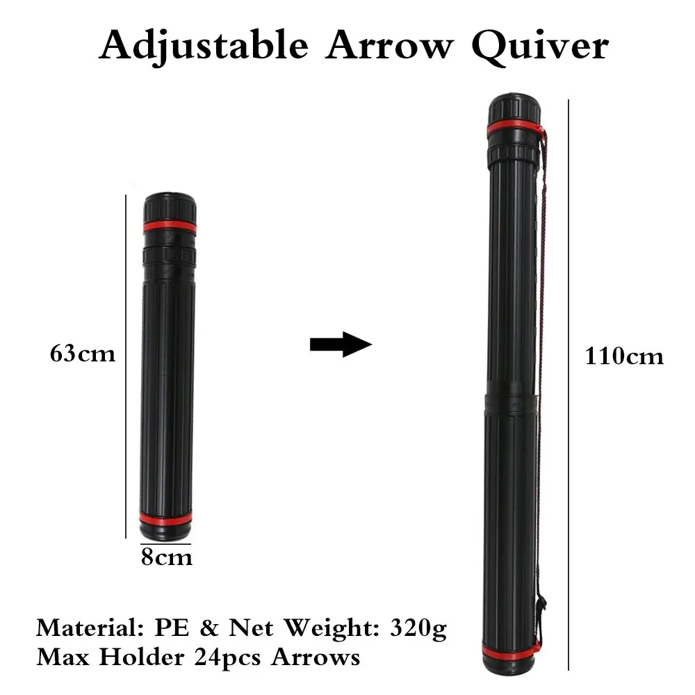 Bolsa de tiro con arco con soporte de flecha, bolso de tiro trasero ajustable para flechas, caza al aire libre, deportes de tiro, 20 piezas - imagen 2