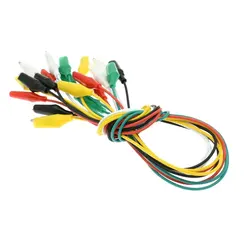 1 juego/10 Uds pinzas de cocodrilo cables de prueba eléctricos DIY pinzas de cocodrilo de doble punta Clip de cucaracha cable de puente de prueba 46CM