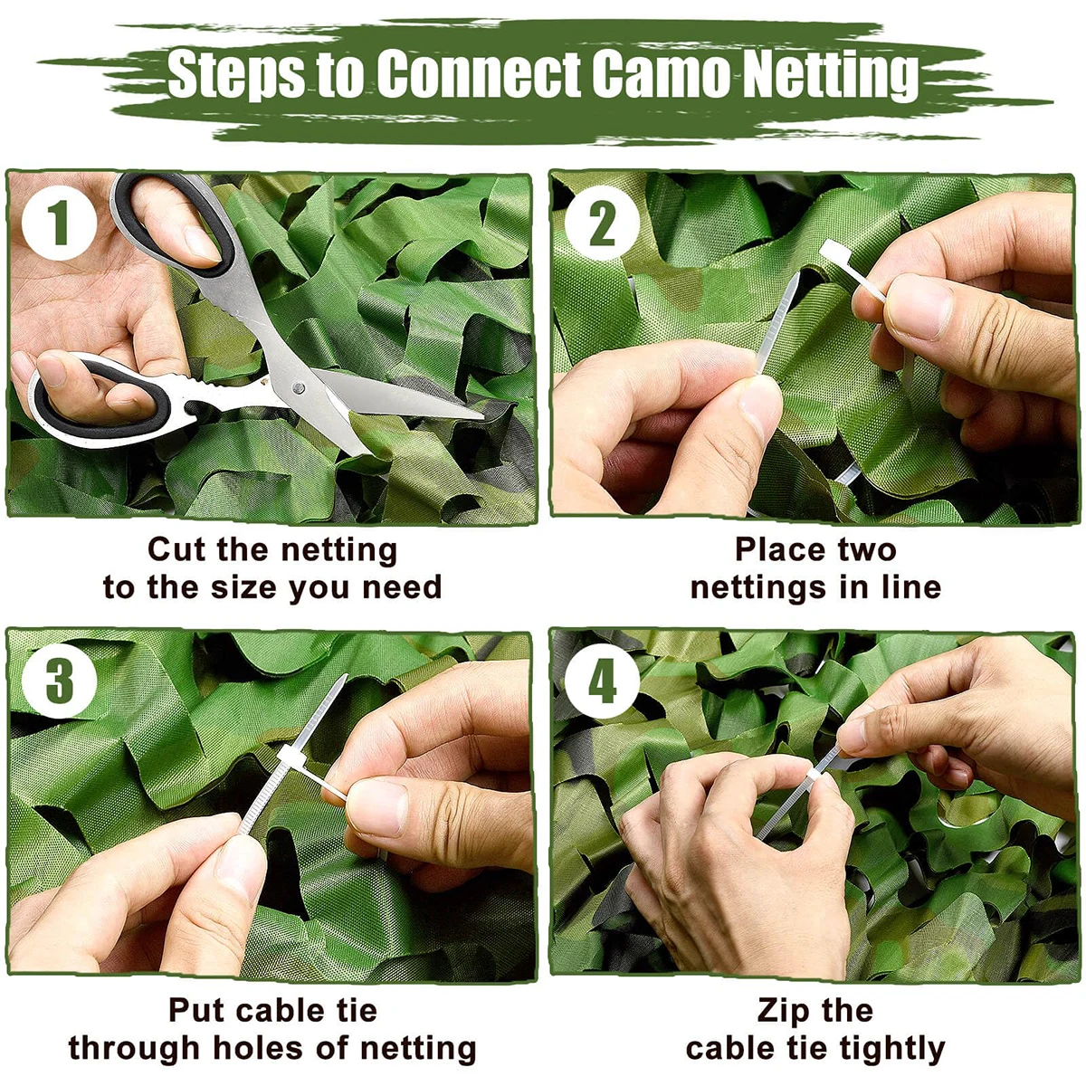 Red de camuflaje militar para caza al aire libre, Red de entrenamiento del ejército del bosque, cubierta de coche, tienda de campaña, refugio solar para acampar, Verano - imagen 5