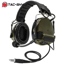 TAC-SKY al aire libre captación con cancelación de ruido Comtac-III/C3 auriculares tácticos de silicona versión de alta gama militar verde FG