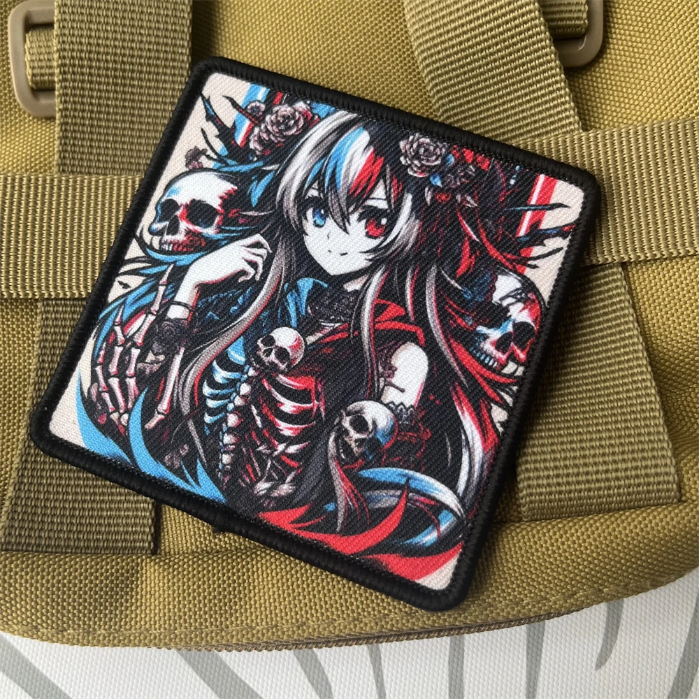 Insignia de moral táctica Punk de diosa de la luna de doncella rosa, decoración de mochila militar, pegatina de gancho y bucle impresa - imagen 4