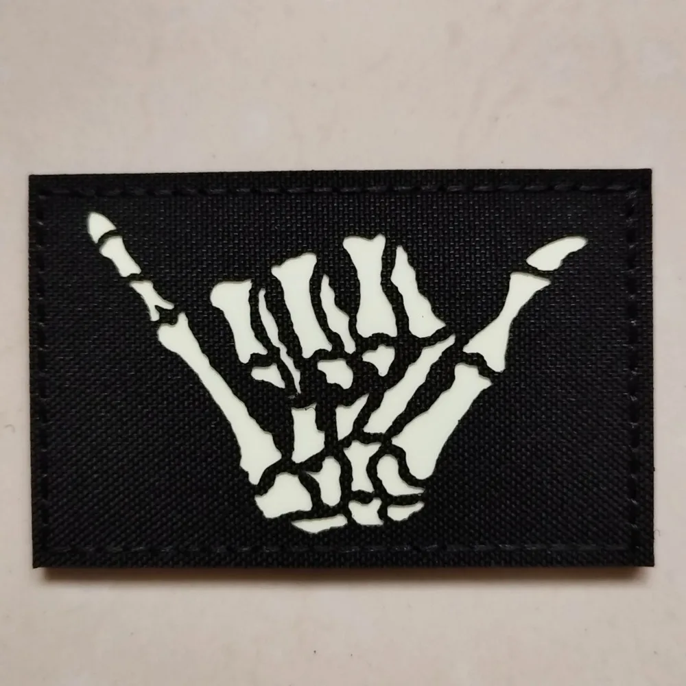 Parche reflectante infrarrojo IR Velcros luminoso mano de roca táctica moral militar parches de gancho y bucle, diversión para chaquetas, pantalones vaqueros DIY