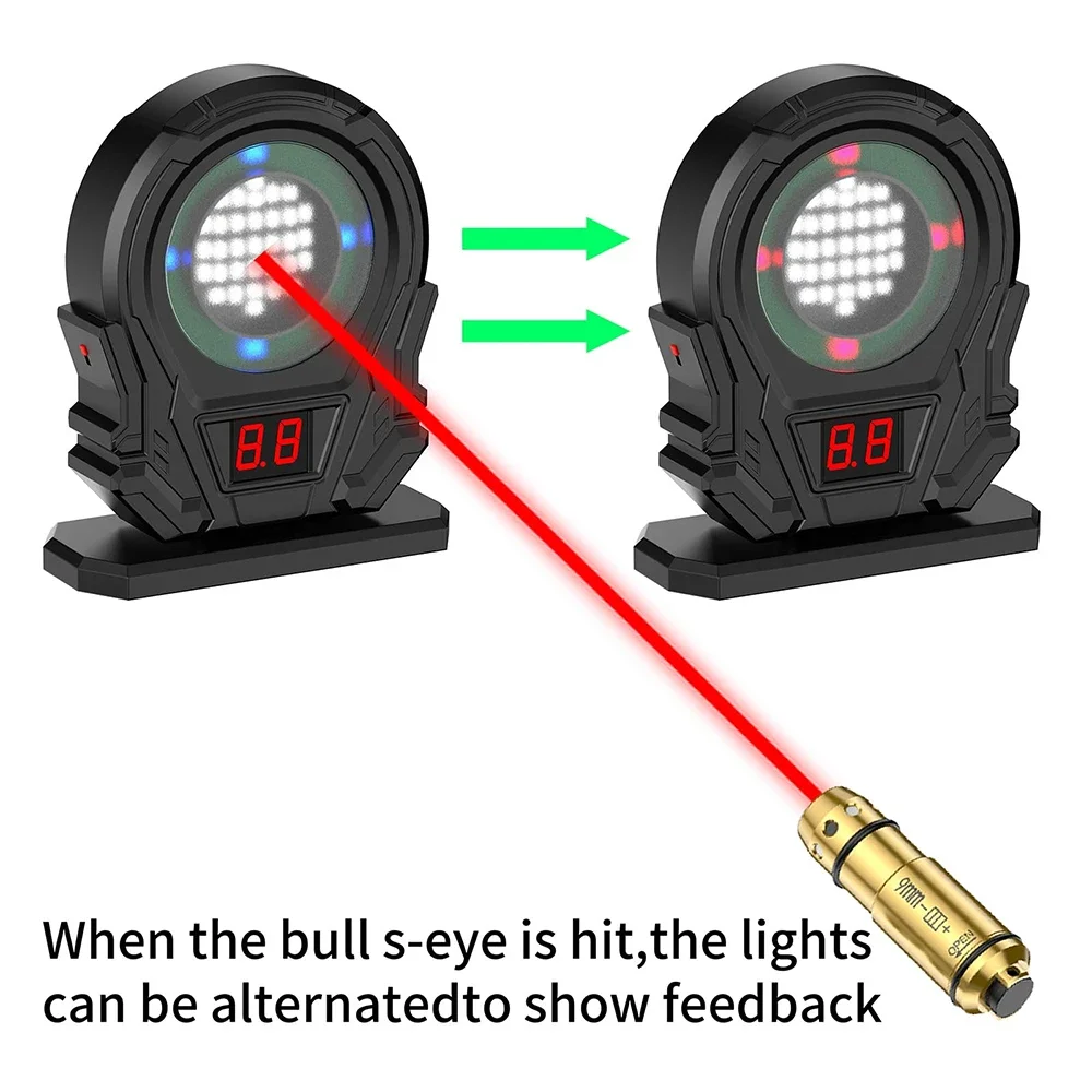 Objetivo electrónico láser de fuego seco, tiro láser reactivo, entrenamiento, conteo de objetivos, objetivo láser, entrenador sensible al Color de incendio seco - imagen 4