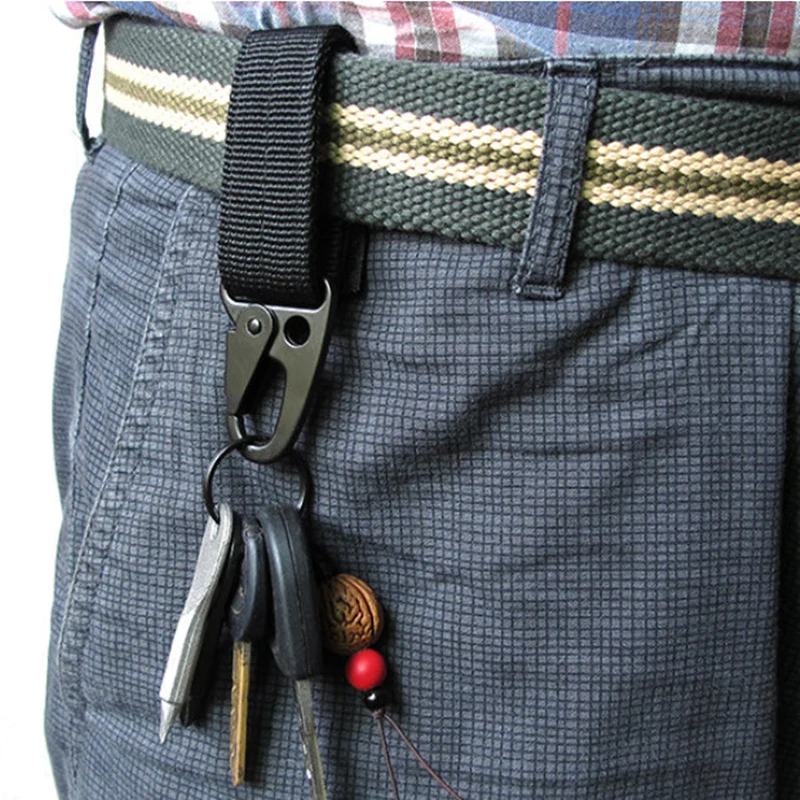Hebilla de gancho de correa de nailon táctico EDC para exteriores, pico de águila de Metal multifunción, cinturón multiuso para exteriores, llavero, herramientas de Adorno - imagen 5
