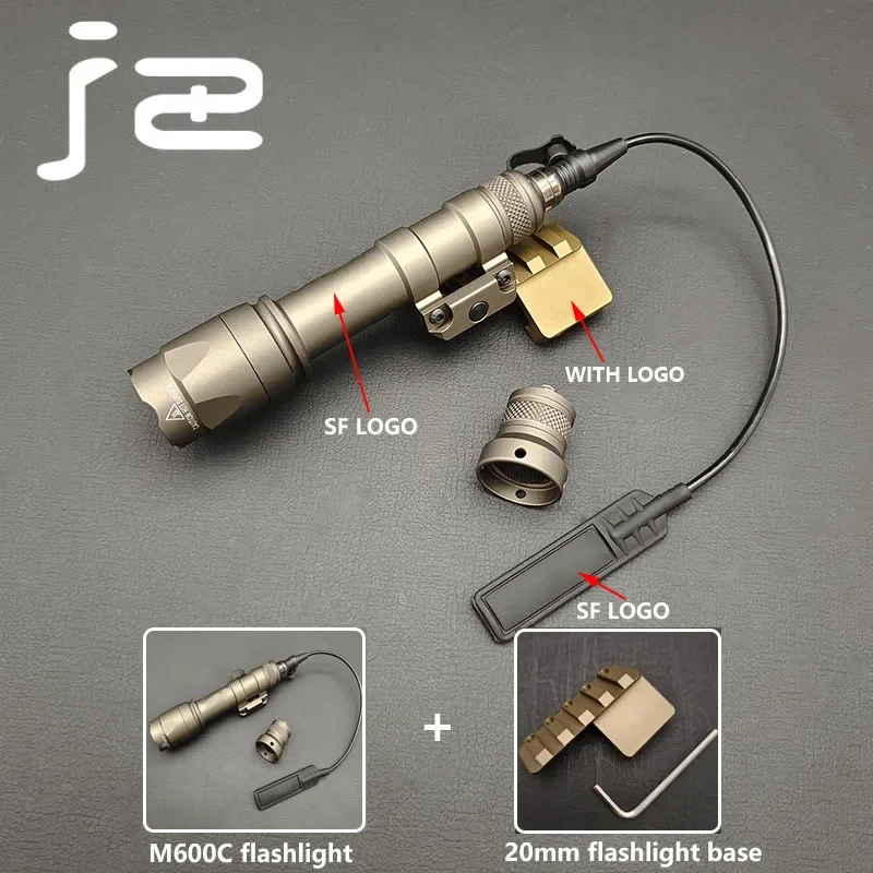 AIrsoft Tactics SF M600C M300C linterna momentánea/encendido LED luz blanca M300 M600 armas de caza juego de Base de antorcha - imagen 5