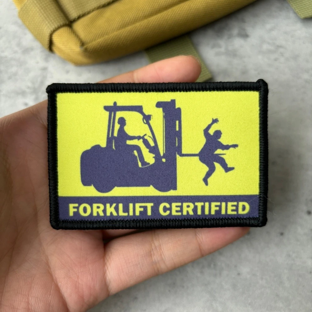 Parche táctico Meme certificado para montacargas, parches divertidos de gancho y bucle, brazalete de EE. UU., insignia de moral del ejército militar, pegatinas para mochila