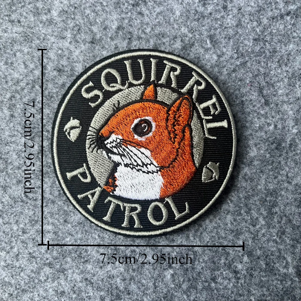 Parches de ardilla y castor, insignia de moral táctica, brazalete militar, parches de gancho y bucle bordados para ropa, pegatina para mochila - imagen 3