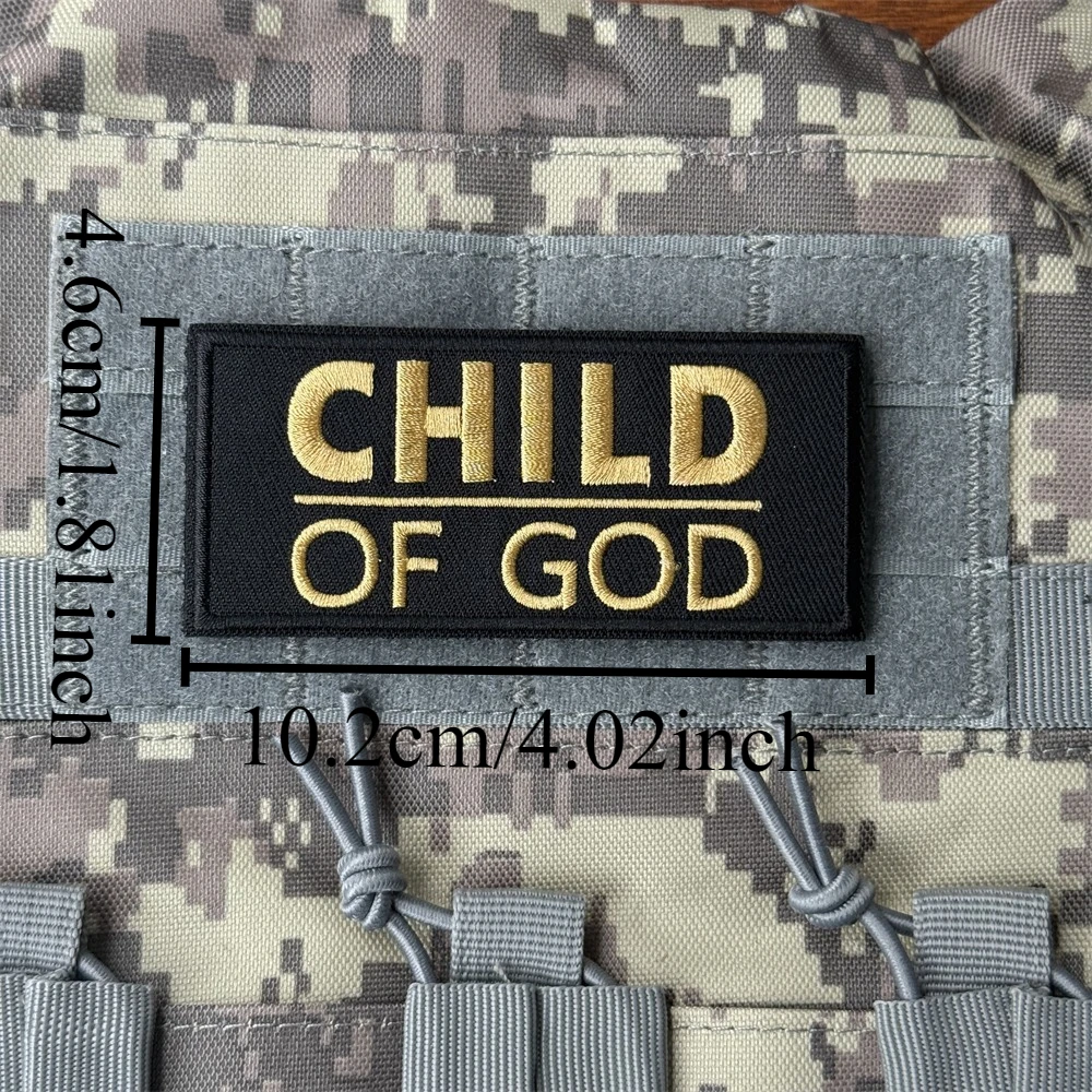 Parche de insignia de moral bordado de CHILD OF GOD, brazalete táctico de Jesús, gancho militar y bucle, accesorios para mochila al aire libre, pegatinas - imagen 2