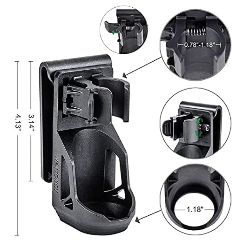 Funda para linterna táctica NEXTORCH V5, 360 ° giratoria, con cerradura, para linternas de alta potencia con un diámetro del barril de 1-1,25 pulgadas. - imagen 3