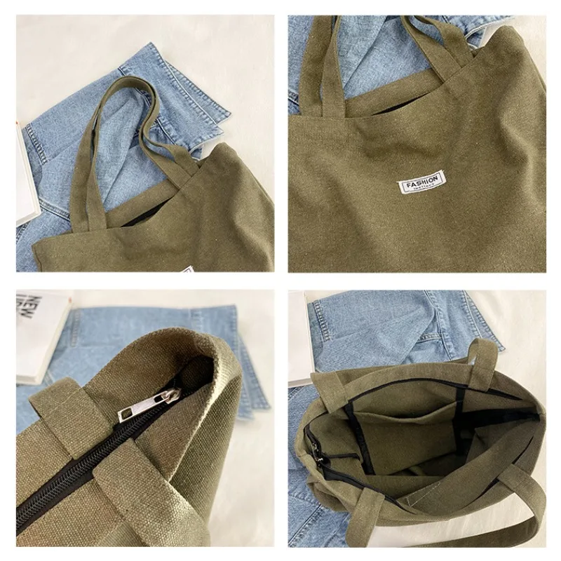 Bolso táctico de lona lavada gruesa para mujer bandolera gran capacidad - imagen 4