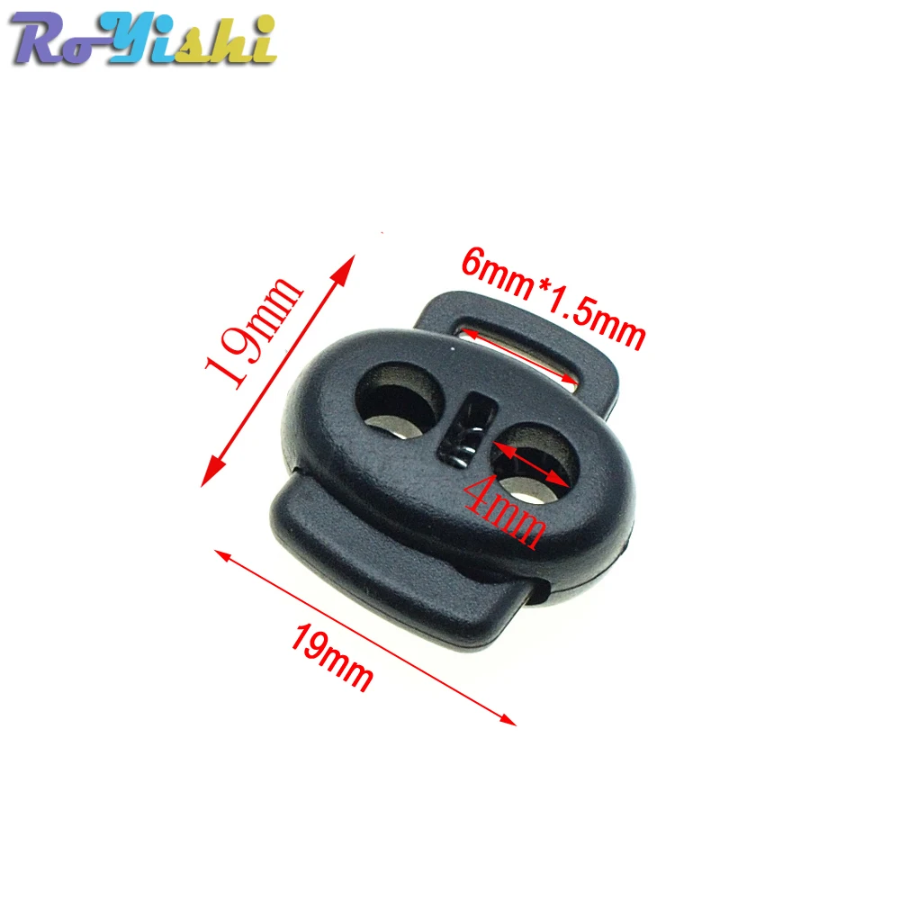 10 unids/pack 2 agujeros y orificio de nebulización tapón de bloqueo de cable Clip de palanca de plástico negro - imagen 2