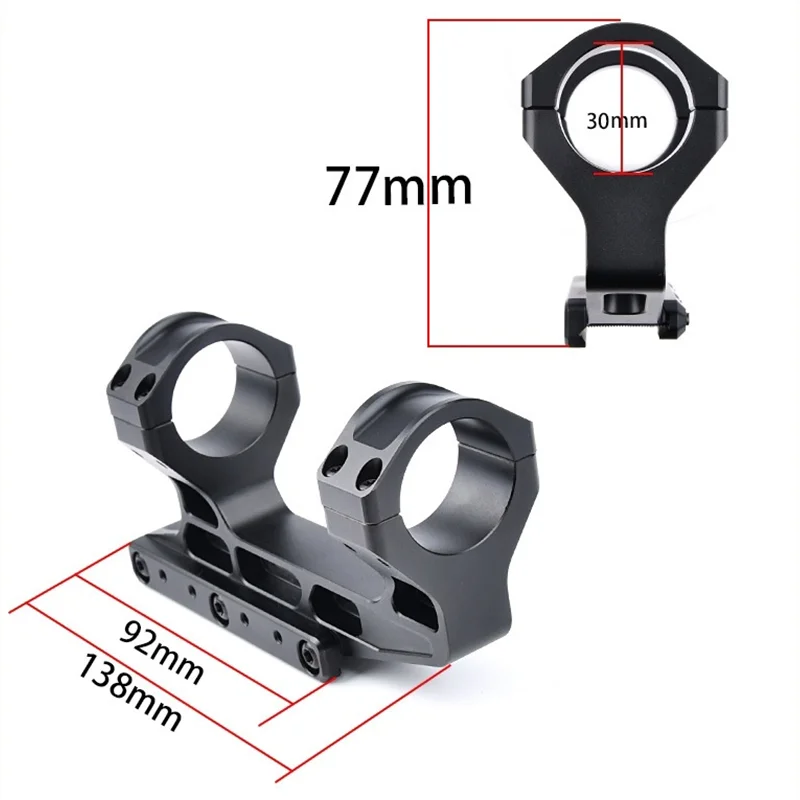 Montaje rápido de Mira LPVO, 2,05 ", altura de línea central, 30mm, placa de montaje Offset de tubo para mira de punto rojo, accesorios Ar 15, riel Picatinny - imagen 3