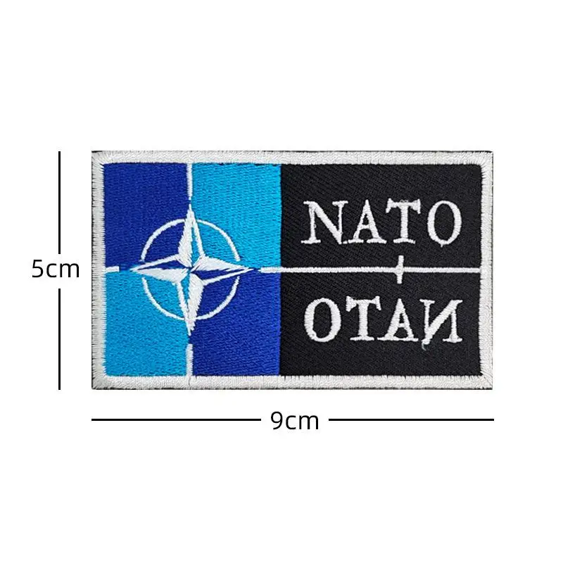 Nuevo ventilador militar, brazalete con bandera de Nato-otan NATO, parche bordado 3D, mochila táctica reflectante personalizada Isaf, parche de gancho y bucle - imagen 5
