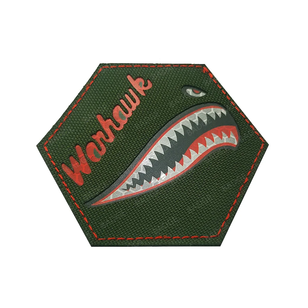 Parche reflectante bordado de tiburón, tiburón enojado táctico, bala, misil, soldado, casco, chaleco, uniforme, emblema, insignia decorativa - imagen 4