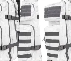Mochila táctica 40L camuflaje nieve ripstop MOLLE exterior