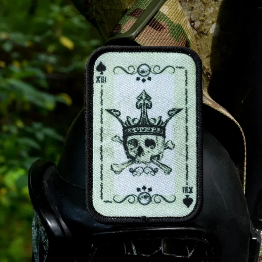 Parche táctico de moral Ace of Spades, brazalete del ejército militar, parches de gancho y bucle impresos para ropa, pegatina para mochila - imagen 4