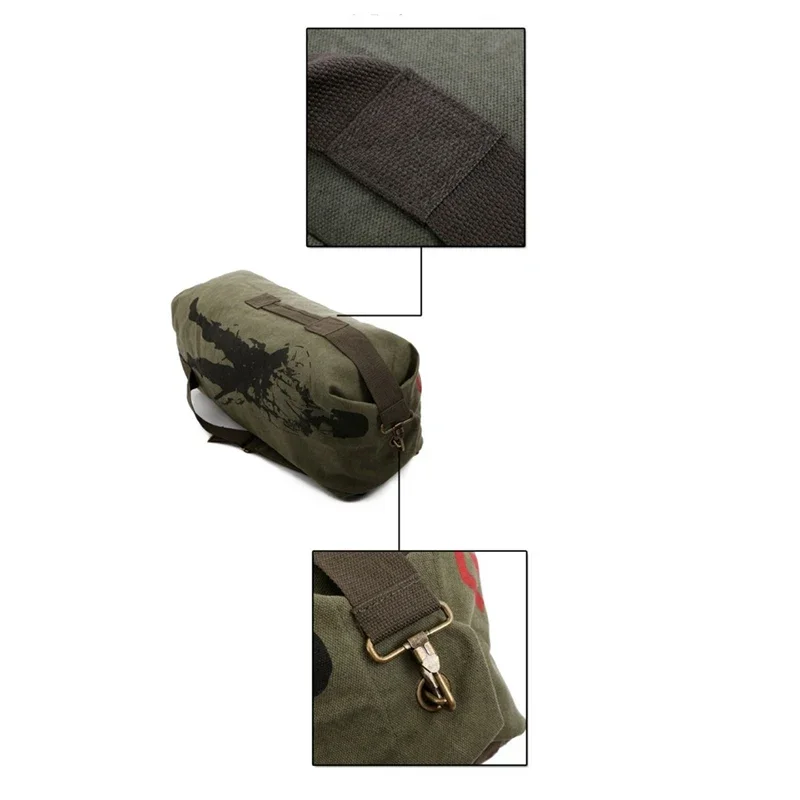 Mochila de lona con cordón para hombre y mujer, morral de viaje para exteriores, caza, Camping, senderismo - imagen 2