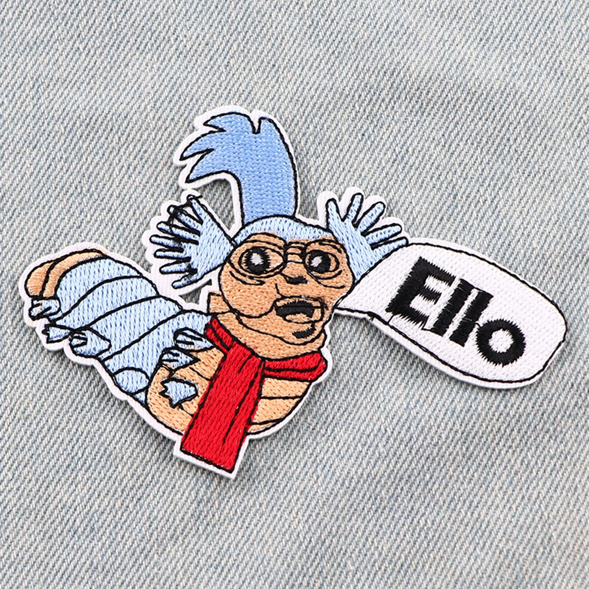 AD2878 parche bordado de lombriz Ello, parches para planchar en la ropa, parches de insectos feos de dibujos animados divertidos para chaquetas, pegatinas de parche de costura DIY - imagen 2