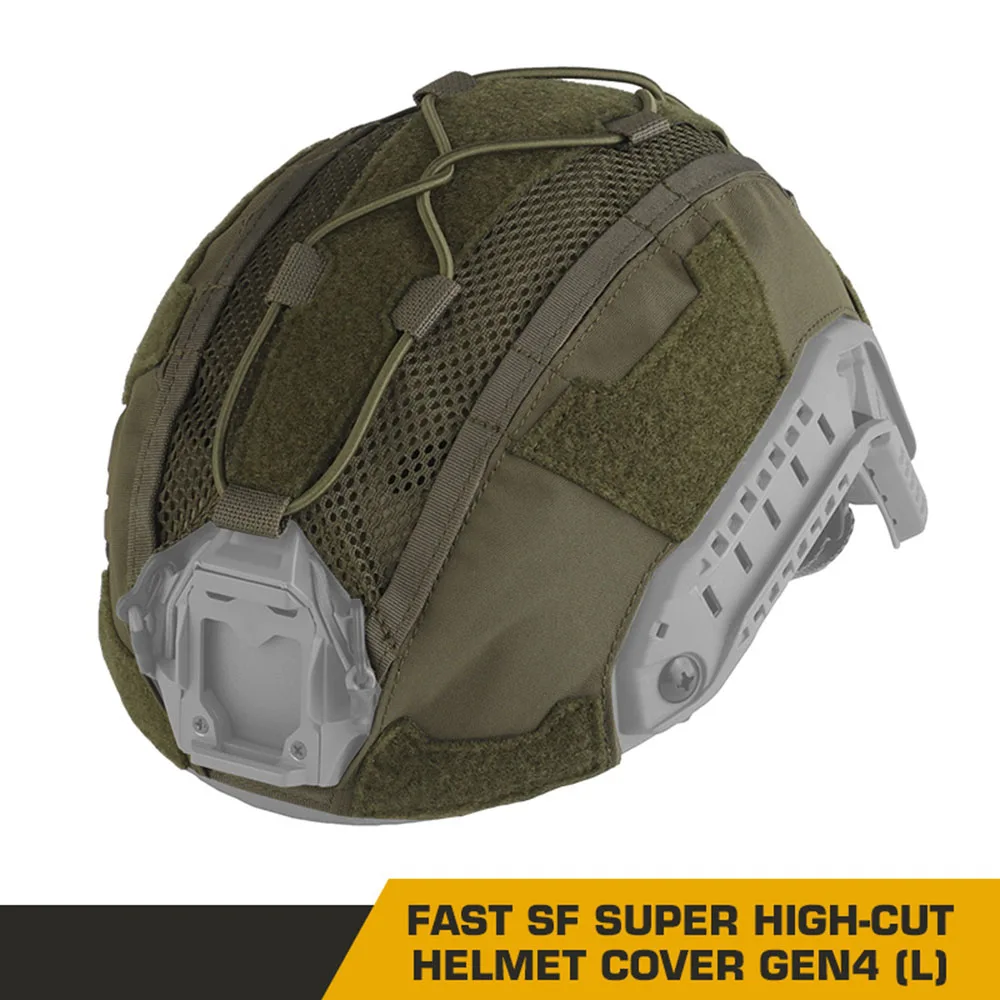 Cubierta táctica para casco FAST SF de corte súper alto para exteriores, tela protectora para casco de 4,0 (L)