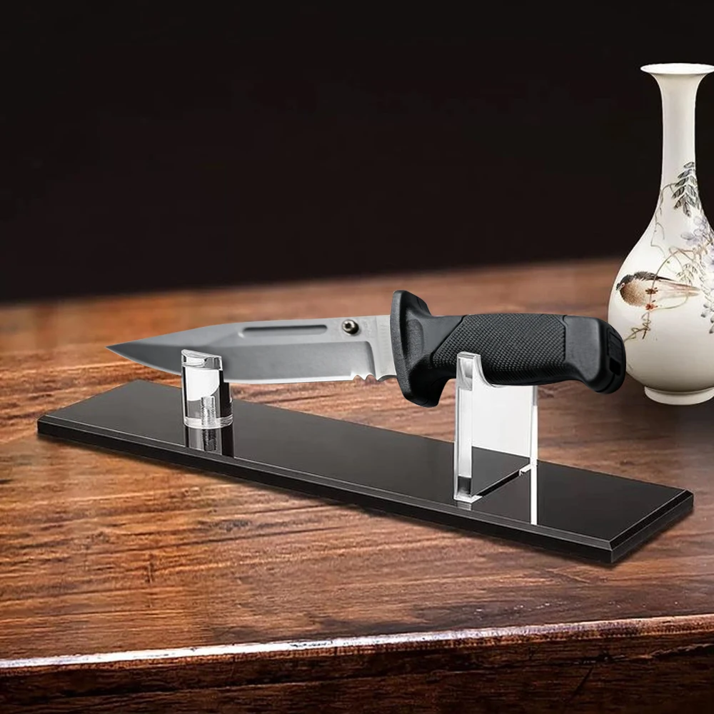 Estante de exhibición de cuchillos acrílico, soporte para cuchillos individual, vitrina transparente, soporte de exhibición de escritorio, escaparate de colección de cuchillos tácticos - imagen 5