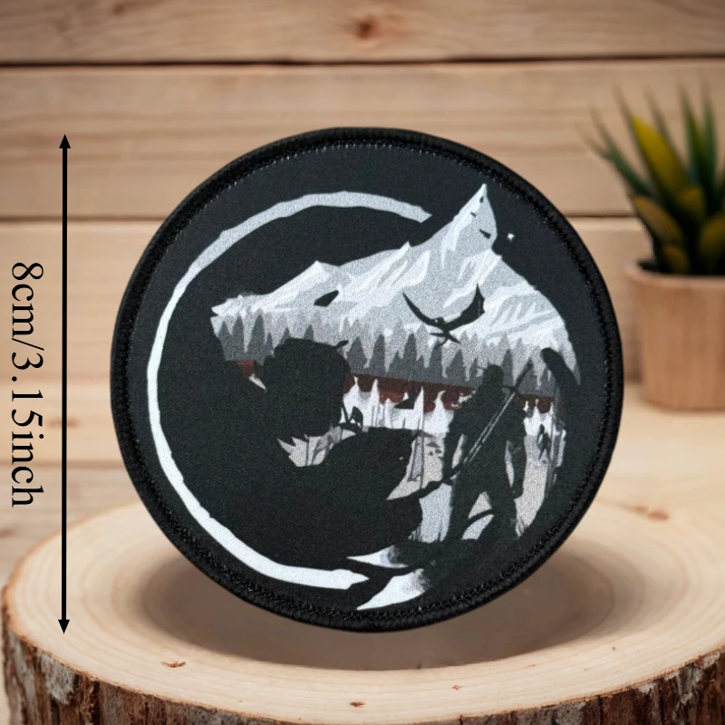 Parche con estampado de lobo militar, chaleco táctico, sombreros con gancho y bucle, insignia de moral, mochila, pegatinas decorativas, parches para brazalete para ropa - imagen 5