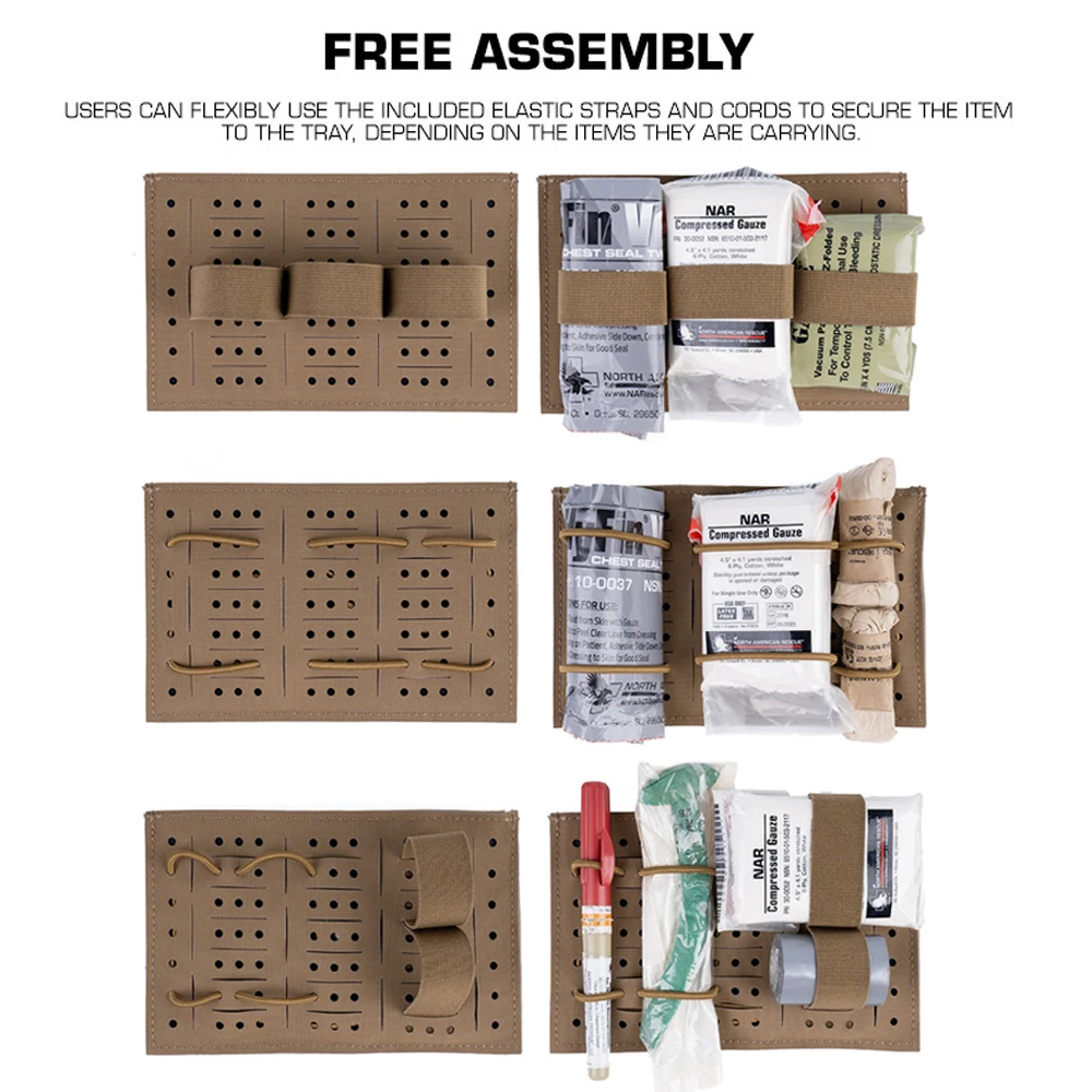Bandeja médica configurable multiusos táctica, placa de sujeción mágica Mk2 para escopeta Mag/linterna/bolígrafo/organización de herramientas médicas - imagen 3