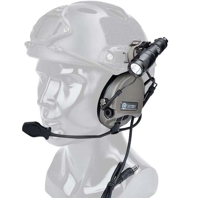 WADSN-auriculares tácticos para casco, cascos militares Sordin, para juegos al aire libre, con adaptador de riel de 20mm, enchufe U94 PTT kenwood - imagen 5