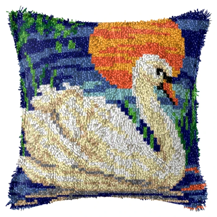 Kits de estera de gancho de pestillo de la serie Animal de pájaro, paquete de almohadilla de botón DIY, Smyrna klink haak, bordado de almohada, knooppakket, nuevo - imagen 3