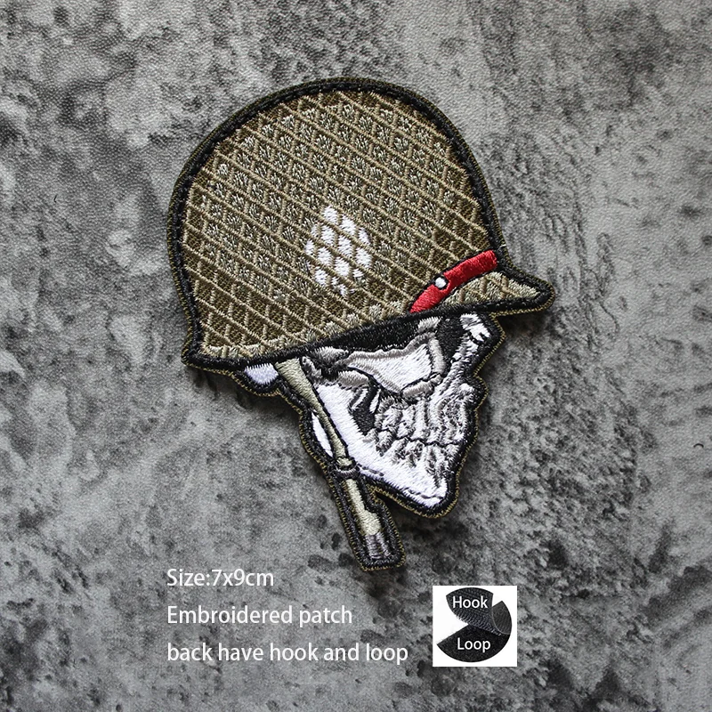 Insignia bordada completa delicada, brazalete con calavera GI, corte láser, bolsa táctica de moral tridimensional, parches para mochila con gancho y bucle - imagen 5
