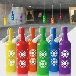 Botellas de plástico para tiro, objetivos de reinicio para rango de tiro con cuerda, entrenamiento de puntería, práctica de tiro, 6 uds.