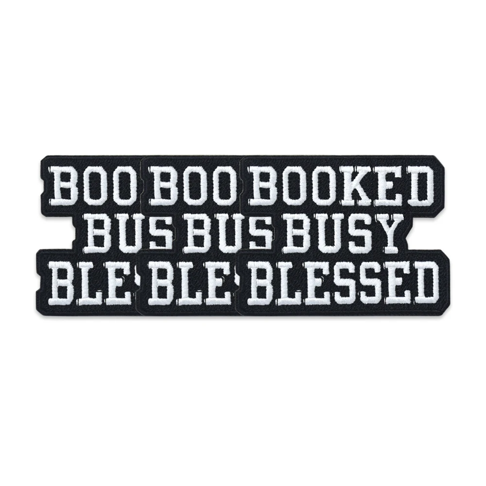 Booked Busy Blessed-parches bordados, adhesivos de tela, accesorios de ropa, apliques para planchar, coser para ropa y chaqueta - imagen 2