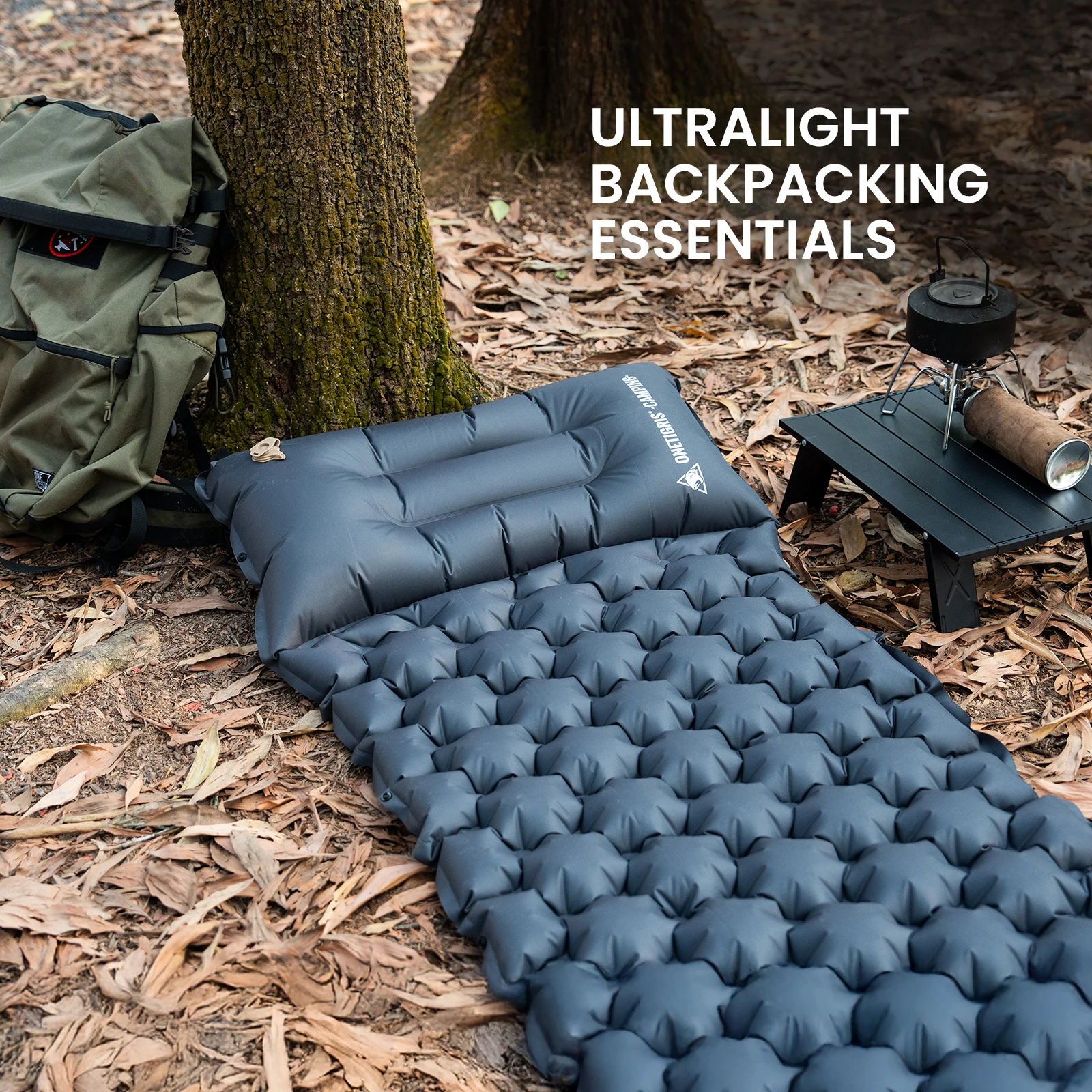 Colchón de aire inflable Onetigris, colchoneta para dormir para acampar, colchón turístico ultraligero para exteriores, colchoneta Glamping para senderismo, bomba integrada - imagen 3