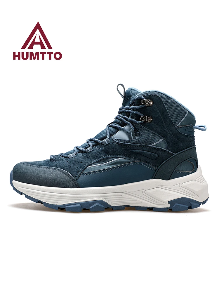 HUMTTO-zapatos de senderismo de piel de vaca para hombre, botas impermeables para caminar al aire libre, zapatos de trekking, botas de caza transpirables, zapatillas deportivas - imagen 2