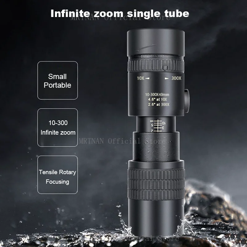 Prismáticos potentes con Zoom HD 10-300X, telescopio Monocular profesional de largo alcance, portátil, BAK4-Prisms de alta calidad para acampar - imagen 2