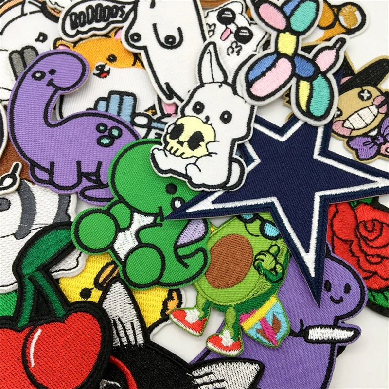Lote de parches Amine para bordado, parches mezclados de dibujos animados al azar, parches para planchar para apliques de ropa, accesorios de costura DIY, 10/15 Uds. - imagen 3