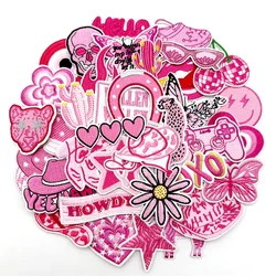 Parches bordados rosa para ropa - apliques para planchar
