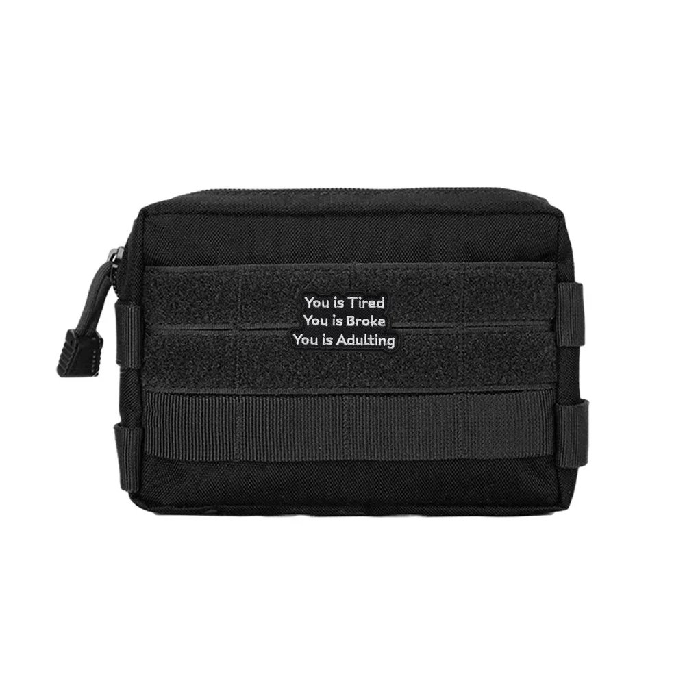 You is Adulting Meme Morale Velcros parche táctico divertido citas gancho bucle sujetador bordado insignia para gorra Jeans Molle mochila - imagen 4