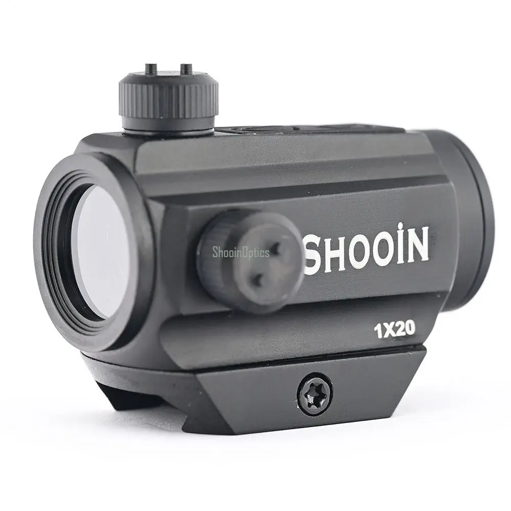 Shooin Optics 1x Red Dot Sight 2 MOA Colimador Alto/Bajo 21 mm Base de montaje - imagen 3