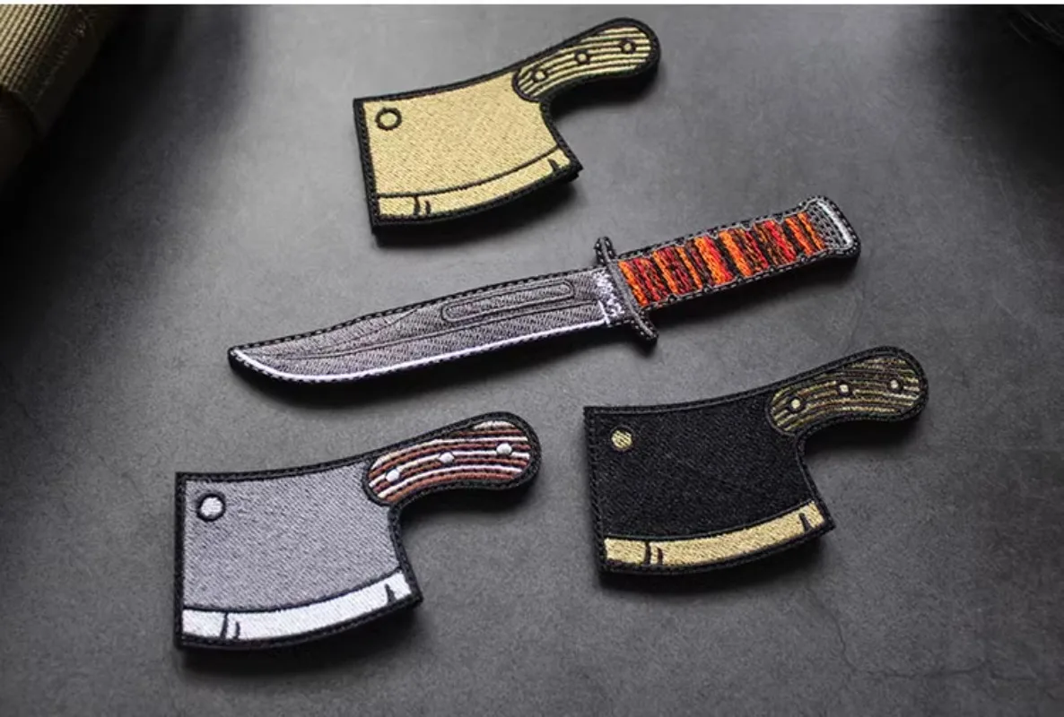 Insignia mágica bordada Kaba KA-BAR en miniatura de calidad, insignia de moral creativa, insignia de cuchillo con parche de paquete de armas de versión Q - imagen 4