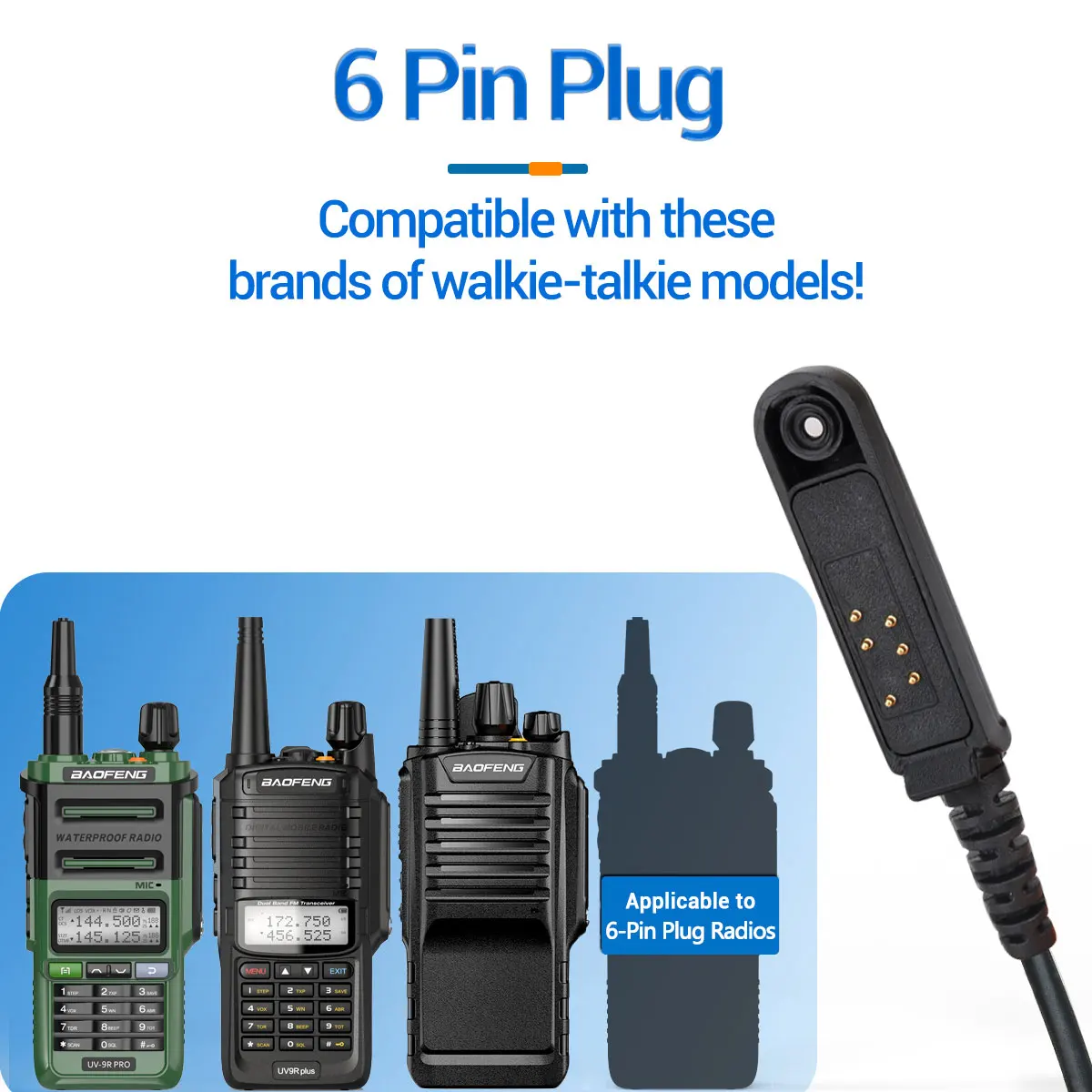 Auricular Baofeng UV-9R PRO – Micrófono acústico impermeable táctico - imagen 5