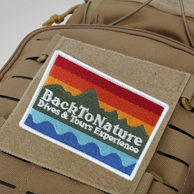 Parche Bordado 'Regreso a la Naturaleza' para Ropa con Velcro, Insignias Tácticas de Moral, Parches, Pegatinas para Mochilas