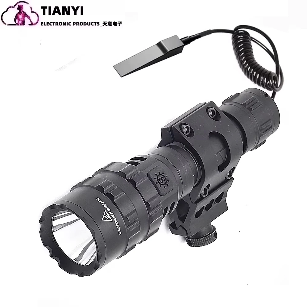 Linterna con lúmenes altos, luz táctica recargable, montaje Picatinny, interruptor de presión, larga distancia, zoom de 30W, L2 - imagen 3