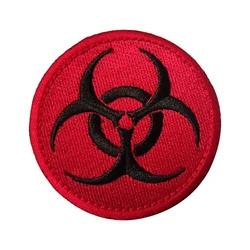 Parche táctico de velcro con símbolo riesgo biológico rojo MOLLE