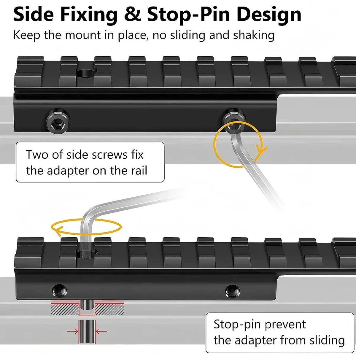 Adaptador de riel convertidor táctico de 11mm a 20mm, adaptador de cola de milano a riel Picatinny, montaje de Base de alcance, riel Picatinny superior - imagen 4