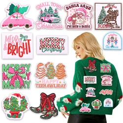 Parche termoadhesivo Papá Noel navideño brillante para uniformes