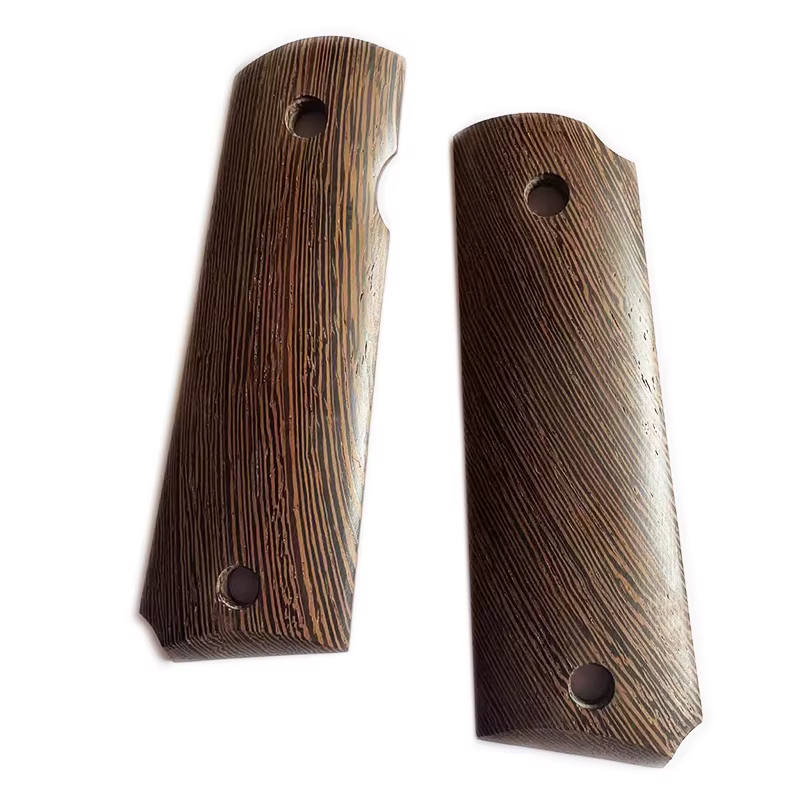 2 piezas 1911 empuñaduras de wengué Natural de madera texturizada empuñaduras parche empuñaduras personalizadas CNC parches de mango antideslizante empuñaduras - imagen 4