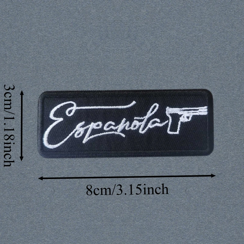 Parche bordado de pistola de Anime, parches militares de gancho y bucle para ropa, insignia de moral táctica, mochila, pegatinas decorativas, brazalete - imagen 3