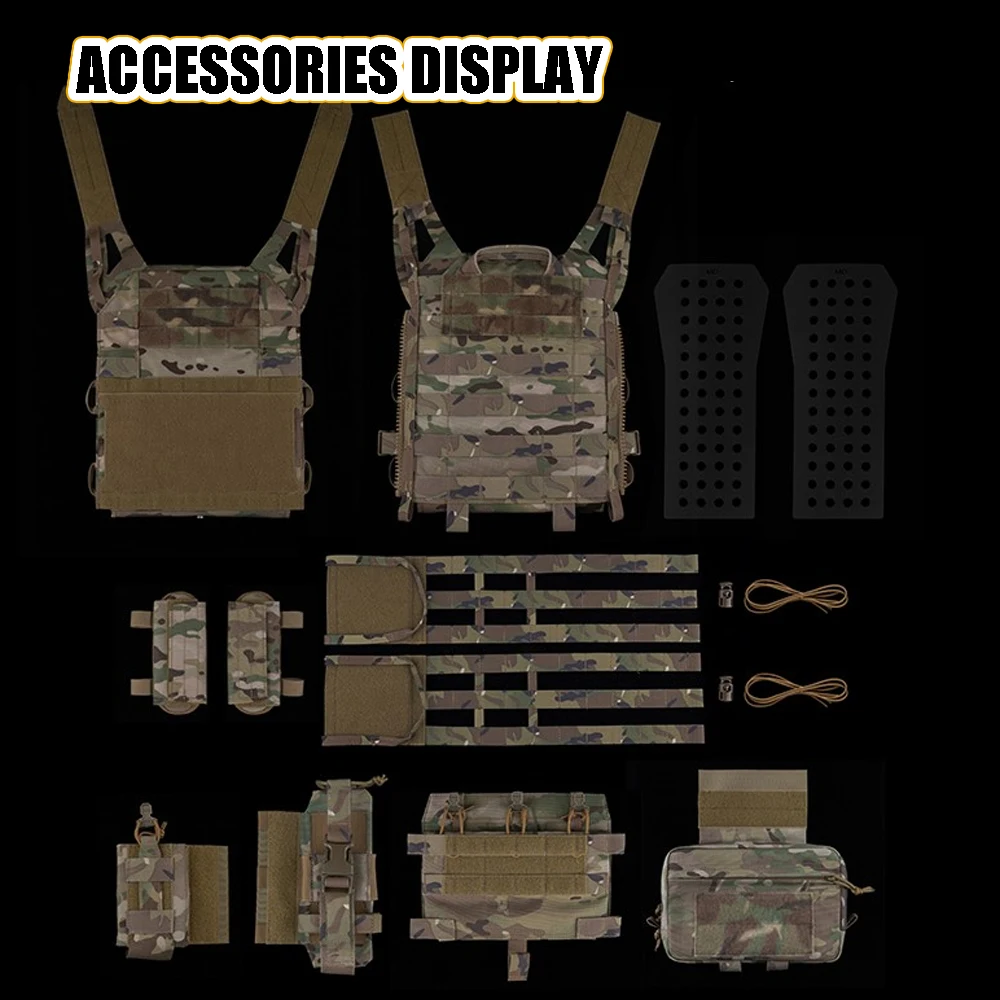 Conjunto de portaplacas táctico de asalto JPC 3.0 de la serie R Chaleco de caza Airsoft de liberación rápida Con funda para radio Funda para cargador triple MOLLE - imagen 3