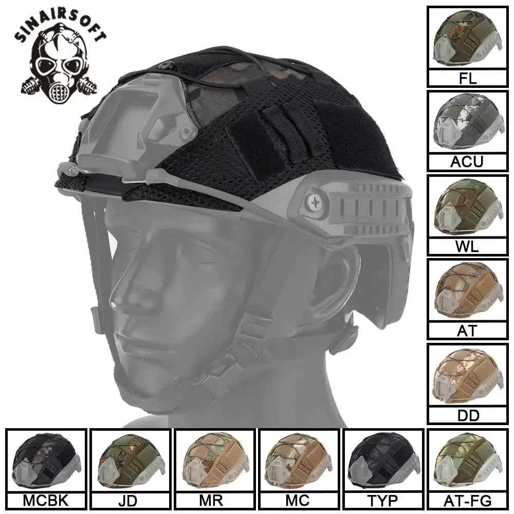 SINAIRSOFT Funda táctica para casco Fast MH PJ BJ OPS-Core, funda para casco de Paintball Airsoft con cordón elástico