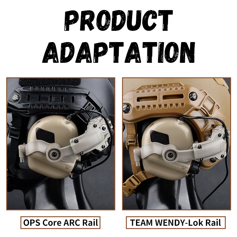 WADSN auriculares tácticos de nailon con soporte para caza M32, gran ángulo de Control de rotación de 360 ° para montaje de casco WADSN - imagen 5